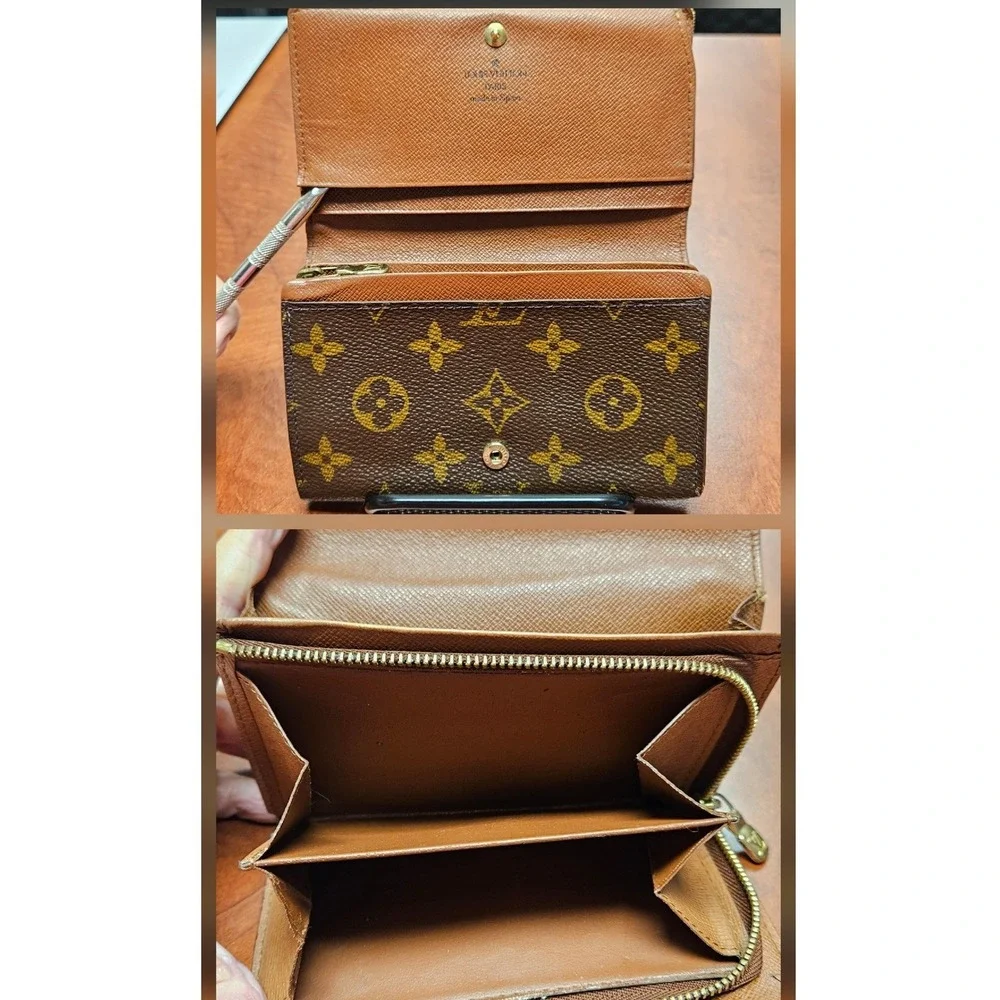 Authentic Louis Vuitton Monogram Porte Tresor Wallet‎ Compact Bifold LV Vintage